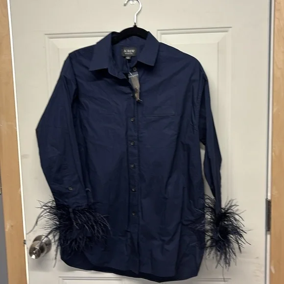 Jcrew Feather Trim Button Up shirt - Picture 4 of 4